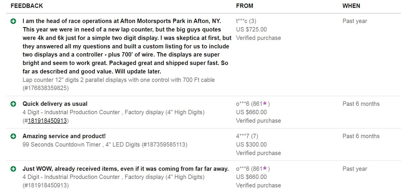 Cosycom eBay customer feedback screenshot 1